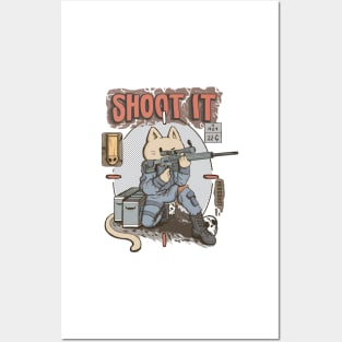 sniper cat Posters and Art